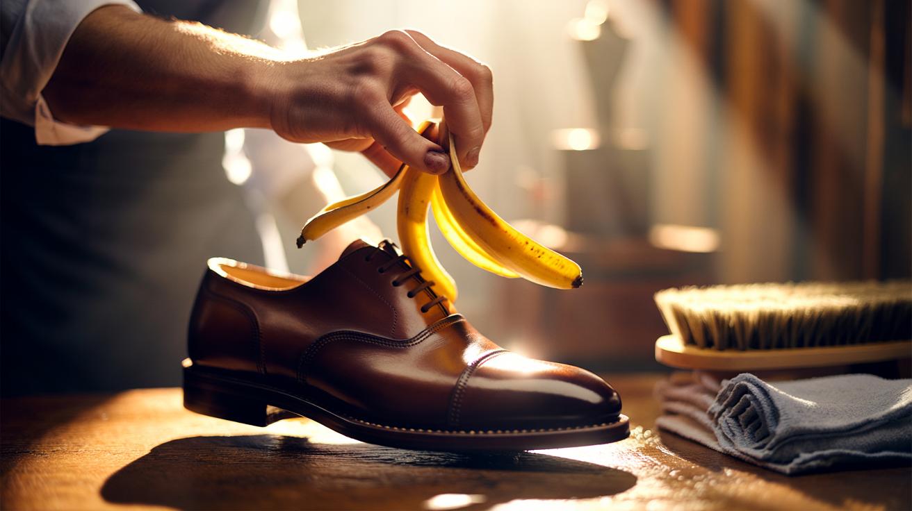 Banana peel wipes revive leather shoes to like-new : how natural oils restore lustre effortlessly