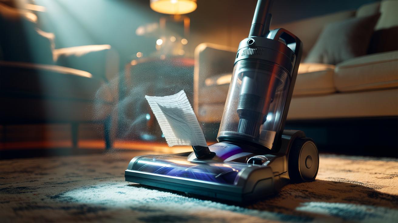 Dryer sheet in the hoover traps dust mites efficiently — how static capture ensures cleaner air while vacuuming