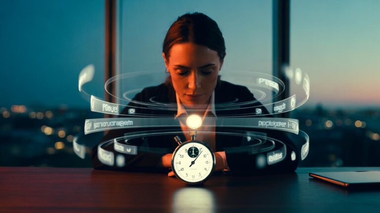 Illustration of the five-minute mental shift caused by cognitive load and its impact on decision patterns