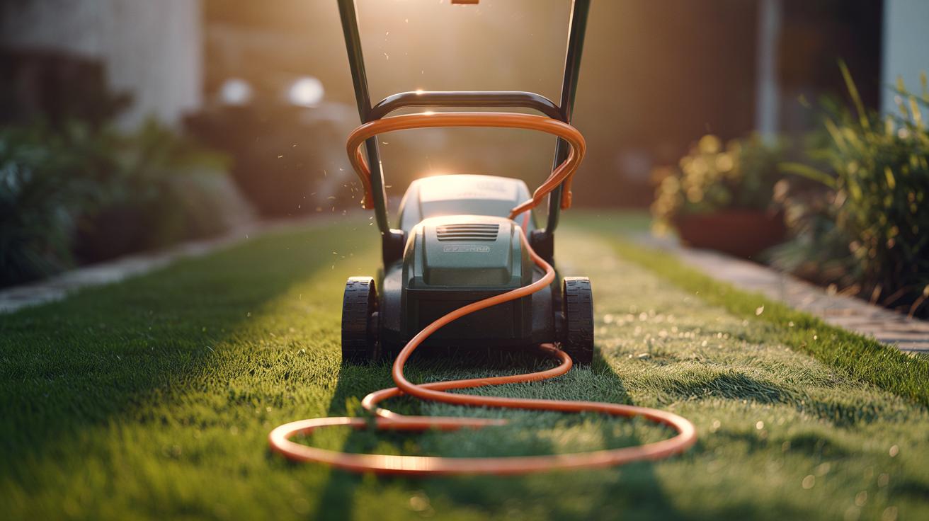 Rapid Lawnmower Power: How a Rubber Band Keeps the Cord Tidy While in Use
